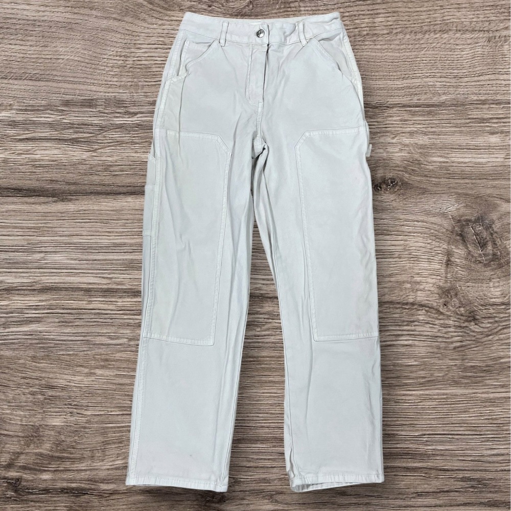 Aritzia Wilfred Free Brennan Pant Womens 2 Ivory Soft Stretch High-rise Utility